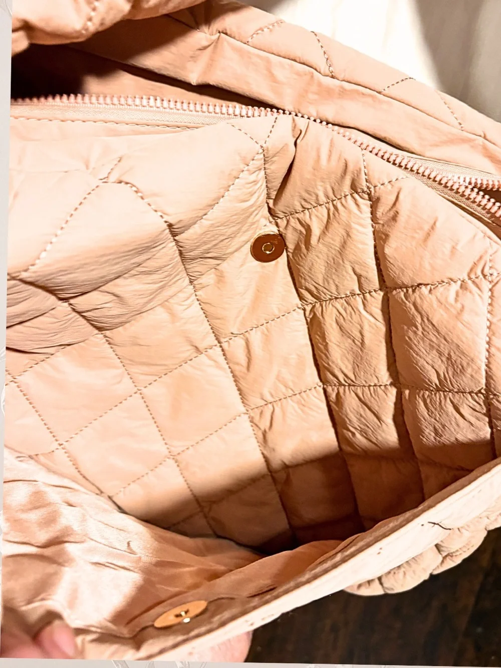 POPPY & PEONIES HAUL IT HOBO BAG Quilted Boho Y2K Oversized NudeTote Lightweight